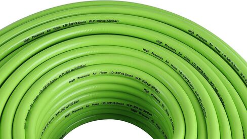 Air Hose 3/8 in. x 100 ft., Heavy Duty, Lightweight, Kink Resistant, Hybrid Air Compressor Hose with 1/4 in. Male Fittings, 300 PSI in Kuwait