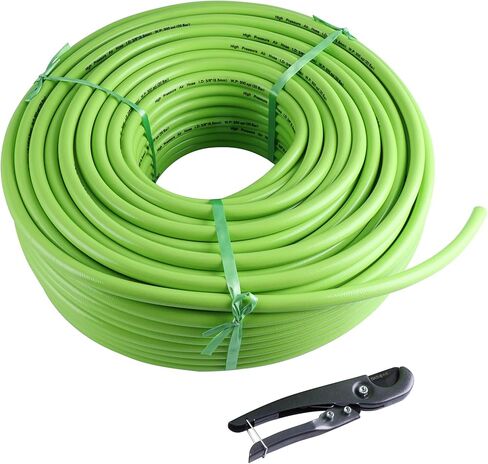 Air Hose 3/8 in. x 100 ft., Heavy Duty, Lightweight, Kink Resistant, Hybrid Air Compressor Hose with 1/4 in. Male Fittings, 300 PSI in Kuwait