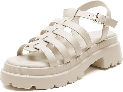 FUNKYMONKEY Women's Roman Style Open Toe Platform Sandals With Adjustable Ankle Strap Thick Soled Comfort Shoes in Saudi Arabia