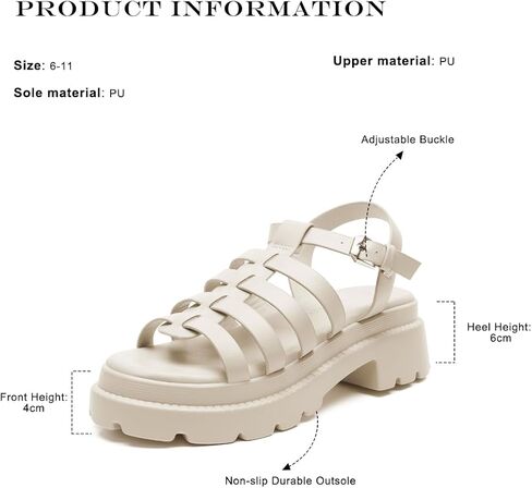 FUNKYMONKEY Women's Roman Style Open Toe Platform Sandals With Adjustable Ankle Strap Thick Soled Comfort Shoes in Saudi Arabia