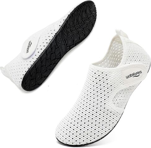 Watelves Water Shoes for Women Men Sweat Beach Aqua Socks Quick Dry Barefoot House Slippers Travel Shoes مع شريط سحري قابل للتعديل لركوب الأمواج في قوارب المسبح. in Kuwait