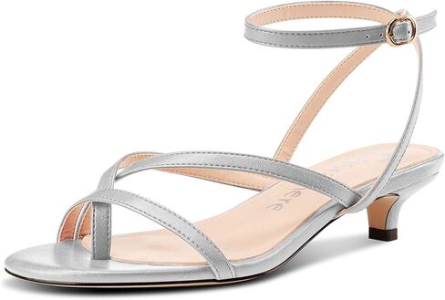 Castamere Womens Kitten Heel Open Round Toe Sandals Ankle Strap Prom Dress Summer 1.4 Inches Heels in Saudi Arabia