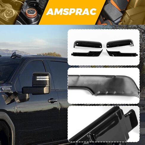 Chromed Door Side Mirror Covers,Exterior Rearview Mirror Half Top Caps,Upper Part Left Right Side Back Sight Mirror Cover fit for Chevy Chevrolet Silverado 1500 GMC Sierra 1500 2019-2024,2PCS in Saudi Arabia