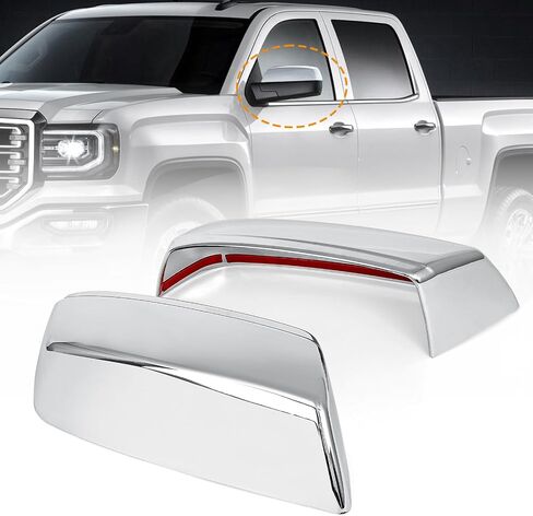 Chromed Door Side Mirror Covers,Exterior Rearview Mirror Half Top Caps,Upper Part Left Right Side Back Sight Mirror Cover fit for Chevy Chevrolet Silverado 1500 GMC Sierra 1500 2019-2024,2PCS in Saudi Arabia