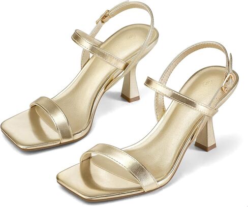 Mysoft Women's Strappy Sneels Open Open Square Toe Calkle Strap Bress Shoes 3 Inch Histened Heeled Sandals in Kuwait