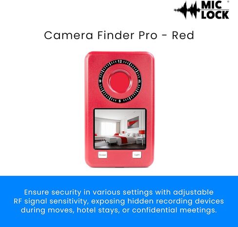 Mic-Lock Camera Finder Pro - Anti Spy Hidden Camera Detector with Infrared (IR) - Secure Your Space (Red) in Saudi Arabia
