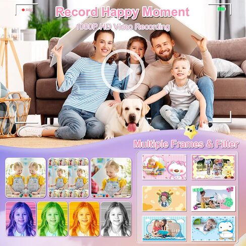 كاميرا طباعة فورية للأطفال - كاميرا رقمية للأطفال لمدة 3-5 سنوات ، والكاميرات الفورية التي تطبع الصور لـ 4 5 6 7 8 9 10 سنوات هدية عيد ميلاد الفتاة (الأزرق) in Kuwait