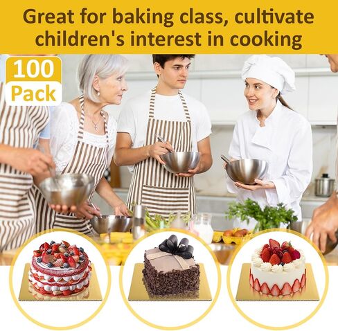 Lallisa 100 Pcs Square White Cake Boards 6 Inches Disposable Cake Base Sturdy Grease Proof Cake Base Cake Stands Cardboard Trays Pad for Cake Pizza Desserts Food Decorating Plate Baking Party Supplies in Saudi Arabia