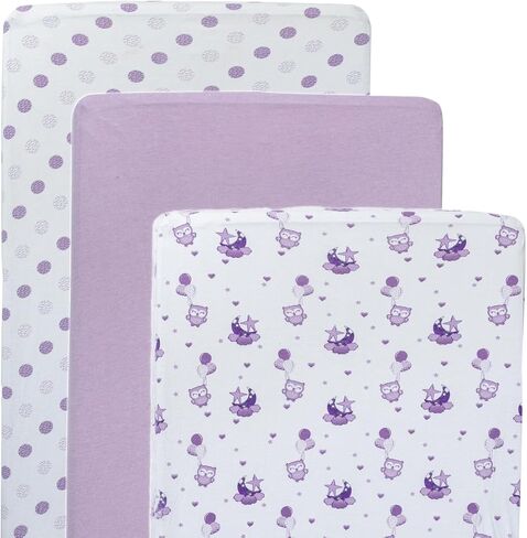3 Pack Crib Sheets – Ultra Soft Jersey Cotton Baby Crib Sheets, Breathable Fitted Sheets for Standard Crib Mattress (52" x 28"), Baby Boy Crib Bedding Set – Blue Grey Elephant in Saudi Arabia