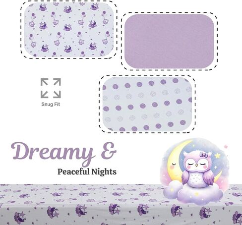 3 Pack Crib Sheets – Ultra Soft Jersey Cotton Baby Crib Sheets, Breathable Fitted Sheets for Standard Crib Mattress (52" x 28"), Baby Boy Crib Bedding Set – Blue Grey Elephant in Saudi Arabia