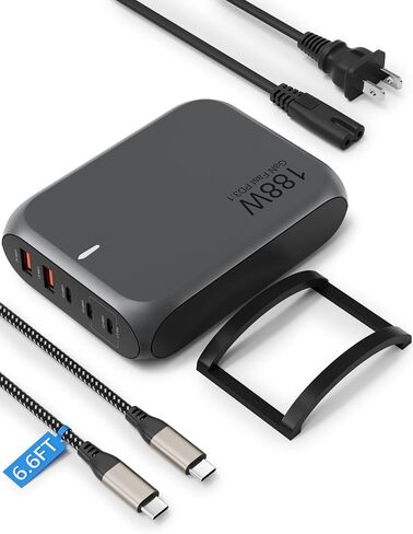 شاحن USB-C بقدرة 45 وات قابل للطي ومدمج GaN PPS فائق السرعة ومزدوج USB C - لسلسلة Samsung Galaxy S23/S22/S21/S20، متوافق مع أجهزة Samsung وأجهزة USB-C الأخرى in Saudi Arabia