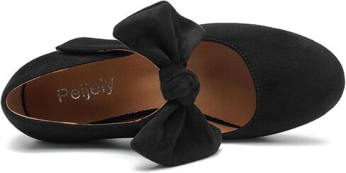 Women's Bow Mary Jane Chunky Heel Pumps Ankle Strap Round Toe Dress Wedding Party Shoes in Saudi Arabia