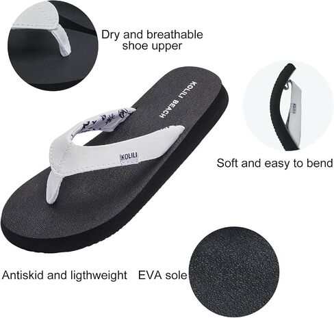 KOLILI Women's Yoga Mat Flip Flop Sandals | Max Cushioned Thong Sandals for Beach & Summer in Saudi Arabia