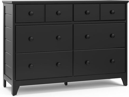 Storkcraft Moss 6 Drawer Double Dresser (Black) – GREENGUARD Gold Certified, Wood Dresser for Nursery, 6 Drawer Dresser, Kids Dresser, Nursery Dresser Drawer Organizer, Chest of Drawers in Kuwait