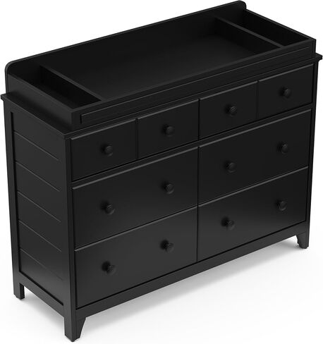 Storkcraft Moss 6 Drawer Double Dresser (Black) – GREENGUARD Gold Certified, Wood Dresser for Nursery, 6 Drawer Dresser, Kids Dresser, Nursery Dresser Drawer Organizer, Chest of Drawers in Kuwait