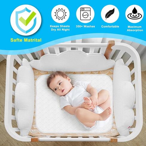 Waterproof Reusable Incontinence Bed Pads Washable Incontinence Underpads 8 Cups Absorbency,Mattress Protector for Adults, Kids and Pets(34"x 36" inch 4 Pack) in Kuwait