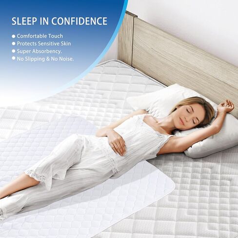 Waterproof Reusable Incontinence Bed Pads Washable Incontinence Underpads 8 Cups Absorbency,Mattress Protector for Adults, Kids and Pets(34"x 36" inch 4 Pack) in Kuwait