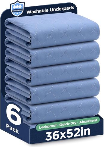 Waterproof Reusable Incontinence Bed Pads Washable Incontinence Underpads 8 Cups Absorbency,Mattress Protector for Adults, Kids and Pets(34"x 36" inch 4 Pack) in Kuwait