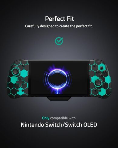 FUNLAB [وحدة تحكم بمفتاح نمط مضيء متوافقة مع المحول/OLED، وحدة تحكم محمولة بمفتاح مريح Luminpad، استبدال وحدات تحكم Joypad من قطعة واحدة - 7 ألوان LED/Turbo/Mapping in Saudi Arabia