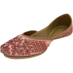 Women's Punjabi Jutti Handmade Ethnic Shoes Traditional Stylish Mojari Khussa Jooti Pink