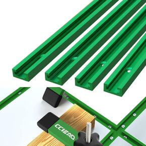 4 Pcs T Tracks Woodworking with Predrilled Mounting Holes 3/4x3/8Inch T-Slot Miter Track Jig for T Screw Fixture Slot, Table Saw Router Table DIY Tools (400mm(15.75 inch))