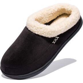 NewDenBer Women's Cozy Memory Foam Slippers Suede Fuzzy Plush Fleece Lined Slip On Indoor Outdoor House Shoes