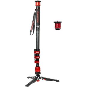 IFOOTAGE Cobra 3 Pedal Monopod C180F-P with Additional Quick Release System, 71" Professional Carbon Fiber Travel Monopod with Feet, Payload 17.64Lbs/ 8KG