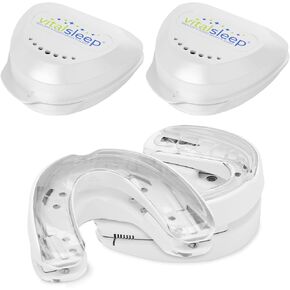 واقيات الفم المضادة للشخير من VitalSleep، مقاسات رجالية، قطعتين، جهاز شخير قابل للتعديل، حل للشخير مصنوع في الولايات المتحدة الأمريكية، واقي الفم للشخير من أجل نوم أفضل in Kuwait