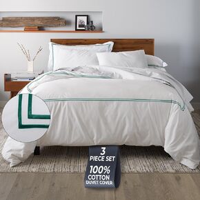 Ella Jayne Luxury Duvet Cover Set (3pc), 100% Cotton Duvet Cover, King/Queen Duvet Cover Set, Breathable & Lightweight, White Duvet Cover Queen, Cal King Duvet Cover, King/California King Size - Stone