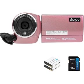 كاميرا فيديو ، كامل HD 1080p مسجل كاميرا Camcorder Vlogging لـ YouTube مع Zoom رقمي 18x ، كاميرا فيديو 30 إطارًا في الثانية 2.4 "كاميرا رقمية شاشة LCD مع بطاقة 16 جيجابايت 2 Batterie