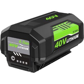 1 Pack Upgraded 6000mAh Lithium Ion Replacement for Ryobi 40V Battery 6.0Ah Compatible with Ryobi 40 Volt Battery OP40601 OP4050A OP4050 OP4040 OP4030 OP4026 Compatible with 40V Cordless Tools(Green)
