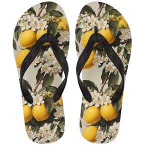 Women Retro Flip Flop Sandal Ginkgo Leaves Casual Thong Sandals Rose Feather Couple Beach Sandals Indoor or Outdoor