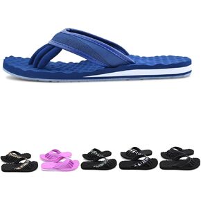EVA Footbed Orthotic Pedicure Flip Flops for Women - Comfortable Arch Support Sandals Women's for Home, Salon, Yoga & Gym - Flip Flops with Built in Toe Separators for Nail Drying (Mesh Navy-XL)