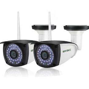 SV3C 2 Pack 5MP Outdoor Home Security Cameras, Dual Band 2.4G 5GHZ WiFi Camera, Onvif IP Cam with Human Motion Detect, RTSP Browser View, 2-Way Audio, SD Card Record, Metal Shell Waterproof, LAN Port
