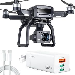 F7 GPS Drone with 4K Camera for Adults+B65W Fast Wall Charger for Charging Drones and more