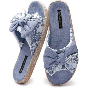 Bow Slippers for Women Open Toe with Low Arch Support in Kuwait