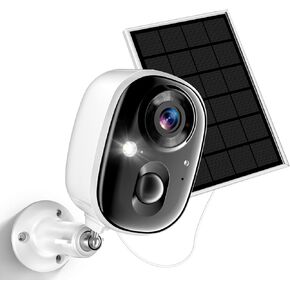 Solar Security Cameras Wireless Outdoor 2K Battery Powered Color Night Vision Surveillance WiFi Home Camera 2 Way Audio PIR Motion Detection Spotlight Alarm SD/Cloud Storage for Indoor Yard Waterproof