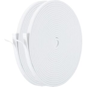 PATIKIL Weather Stripping Door Seal Strip, 2 Rolls 1/4 Inch x 1/8 Inch x 16 Ft Self Adhesive Soundproof High Density Foam Tape Insulation for Door Window Air Conditioning, White