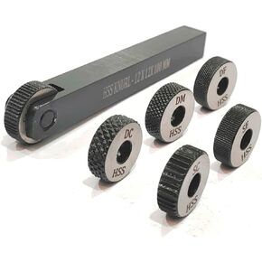 Buyohlic Single wheel knurling tool holder with 5 spare HSS knurls (12 x 12 x 100 mm)