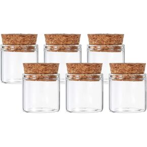 PATIKIL 15ml Test Tubes, 6pcs 1.57x1.18 Glass Clear Flat Bottom Test Tube Containers with Cork Stopper for Bead Party Candy Bath Salt Storage Scientific Experiment Plant Propagation in Saudi Arabia