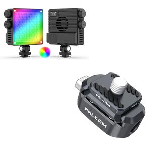ULANZI LE20 RGB Video Light, 20W Pocket Camera Light 360° Full Color Portable Photography Video Lighting, FALCAM F22 Camera uick Release Kit for Insta360 NE RS, ONE RS 1-inch, ONE X/X2/X3/Go 3/Ace Pro