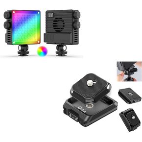 ULANZI LE20 RGB Video Light, 20W Pocket Camera Light 360° Full Color Portable Photography Video Lighting, ULANZI UKA01 Quick Release Plate Kit, Arcac/F38 Interface Camera Quick Release Plate Mount