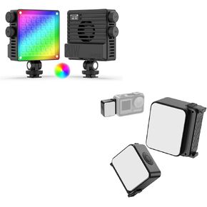 ULANZI LE20 RGB Video Light, 20W Pocket Camera Light 360° Full Color Portable Photography Video Lighting, ULANZI LM18 Vlogging Light Mini LED Action Camera Video Light Photography for DJI Osmo 3/4