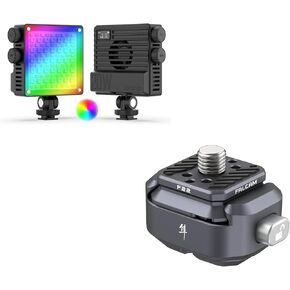 ULANZI LE20 RGB Video Light, 20W Pocket Camera Light 360° Full Color Portable Photography Video Lighting, FALCAM F22 Basic Camera Quick Release Plate Kit, 1/4" Thread Fits for Sony Canon DSLR Tripod