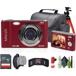 Minolta MND20 44MP / 2.7K Quad HD Digital Camera (Magenta) + Accessories in Kuwait