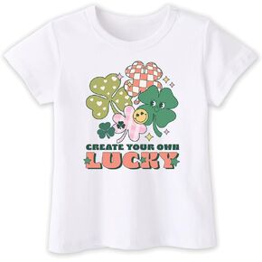 Funny St Patricks Day Shirt for Toddler Boys Girls Kids, Happy Lucky Tee Top Hats Irish Shamrock Leprechaun Game T Shirt,2-5T