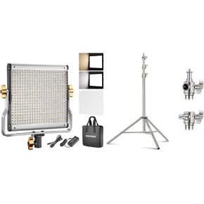 Neewer Dimmable Bi-Color LED with U Bracket Professional Video Light for Studio, YouTube Outdoor Video Photography Lighting Kit, 480 LED Beads, 3200-5600K CRI 96+, 7.2ft/2.2m Light Stand Inclued