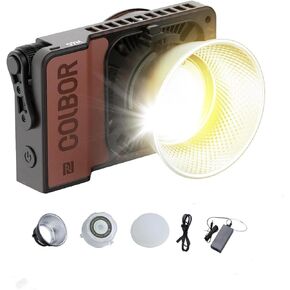COLBOR W100 Video Light 100W 2700K-6500K Bi-Color Continuous Output Lighting with LED Screen 3 Powering Options APP Control for Film Making, Live Streaming, Photography Studio Update Version (W100)