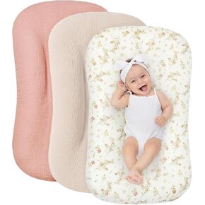 Snuggle Me Lounger Cover,Muslin Baby Lounger Cover 3 Pack,Super Soft and Breathable