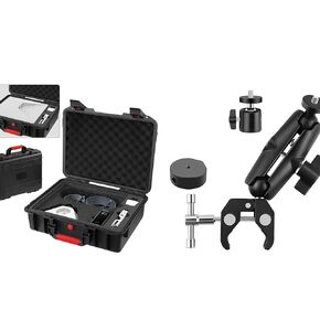 Gunovy Starlink Mini Case Waterproof Hard Case fits Starlink Mini Dish Kit+Starlink Mini Tripod Adapter Mount 1/4"-20 Threaded with 3/8"-16 Threaded Aluminum Alloy Tripod Mount